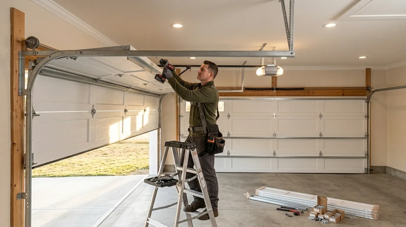 Sectional steel garage door