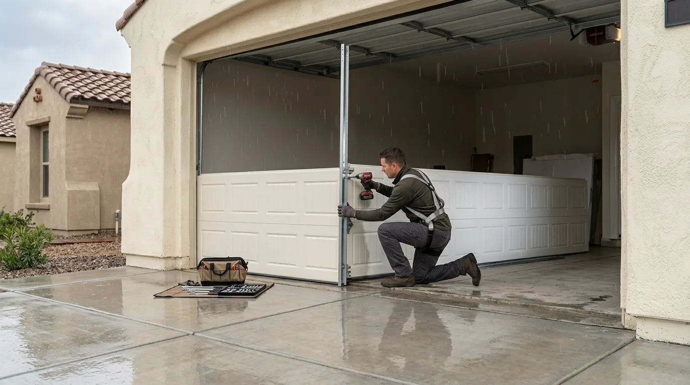 Sectional steel garage door