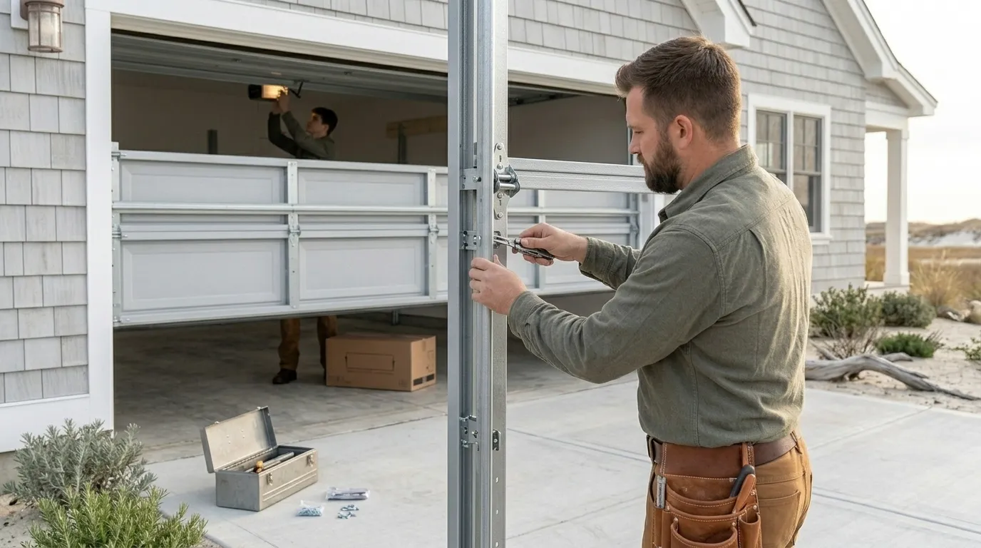 Sectional steel garage door