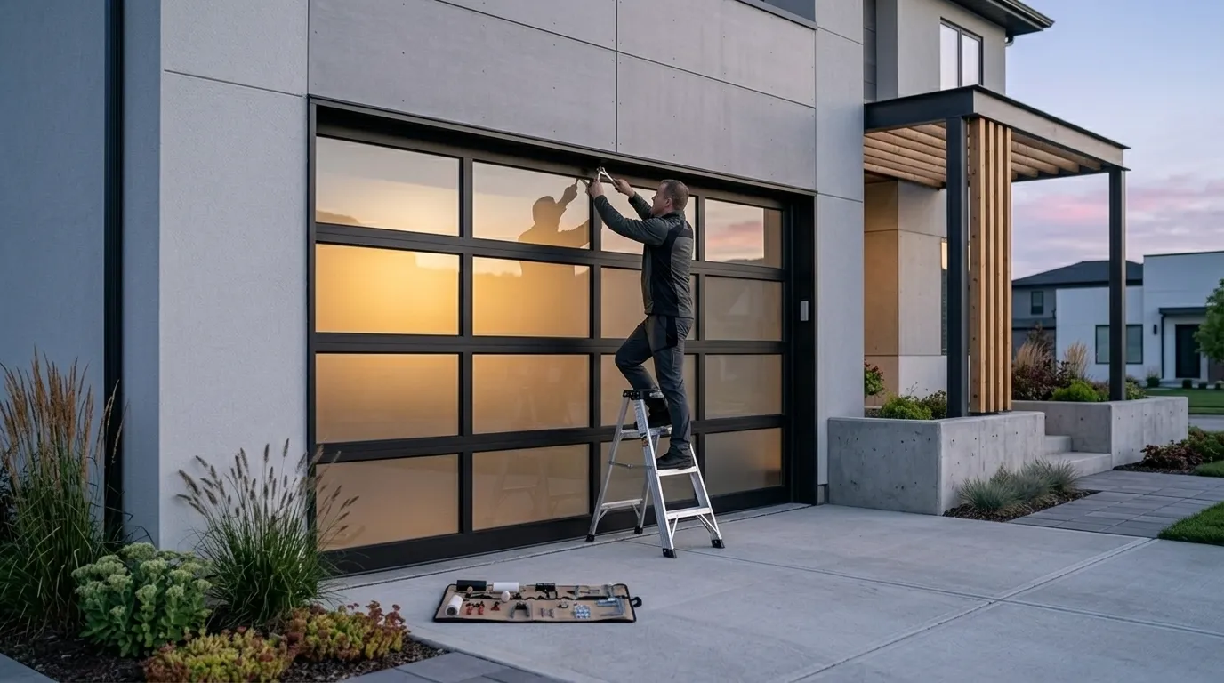 Sectional steel garage door